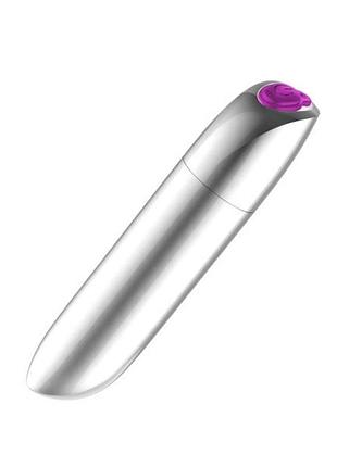 Мини-вибратор - rechargeable powerful bullet vibrator silver 3