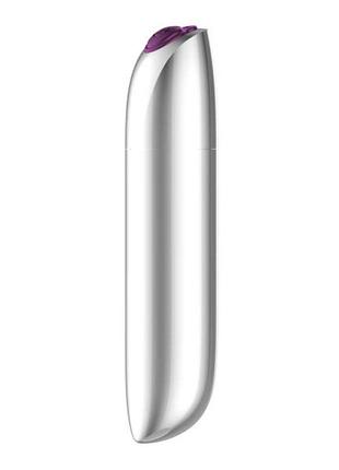 Мини-вибратор - rechargeable powerful bullet vibrator silver 4