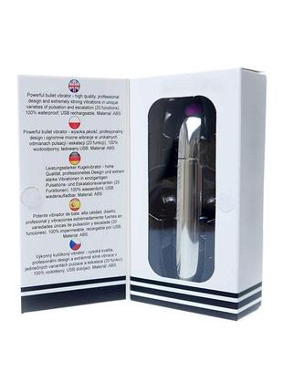 Мини-вибратор - rechargeable powerful bullet vibrator silver 5