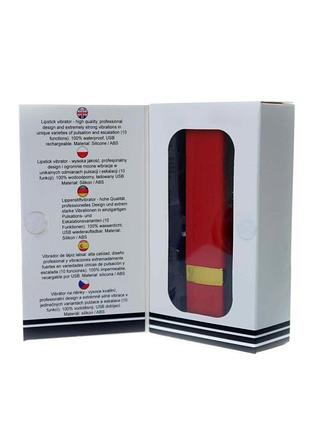 Мини-вибратор в форме помады - rechargeable lipstick vibrator red 5