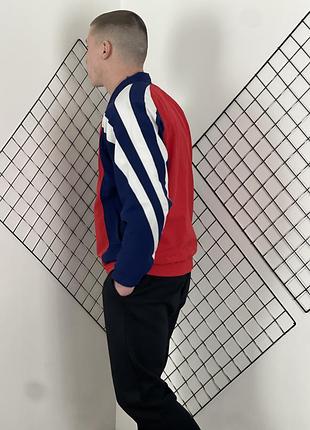 Червона вінтажна олімпійка adidas three stripes vintage sport jacket