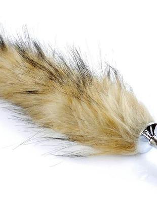 Анальная пробка с хвостом - fox tail brown, xl 2