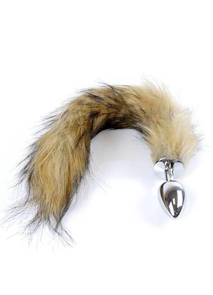 Анальная пробка с хвостом - fox tail brown, xl 3