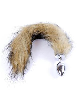 Анальная пробка с хвостом - fox tail brown, xl 4