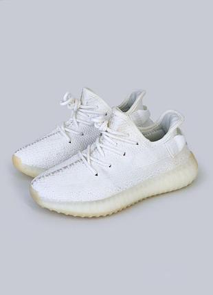 Кроссовки женские белые летние adidas yezzy 350 cloud white
