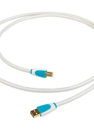 Кабель usb ab chord c-usb 0.75 м, сріблястий, срібний ofc