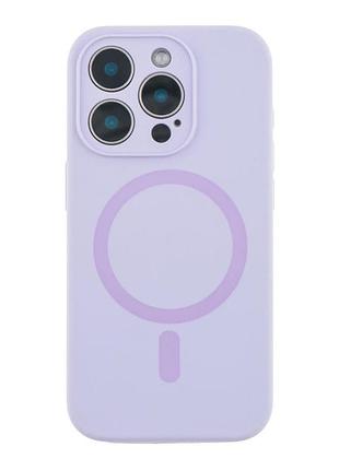 Чохол накладка з рамкою камери glow silicone case magsafe apple iphone 16 pro max light purple (36083_3606460)