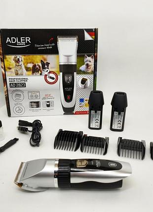 Машинка для стрижки собак с различными насадками adler ad 2823, триммер для ухода за животными jd-34