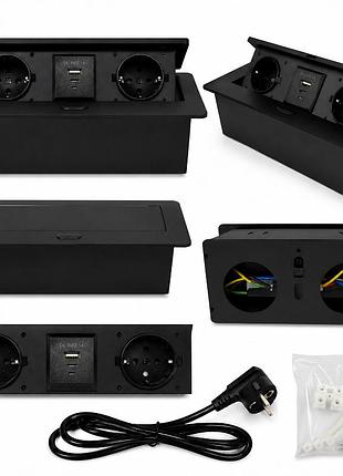 Встроенная выдвижная розетка 2х220v + usb + type-c - стильное решение для современного пространства