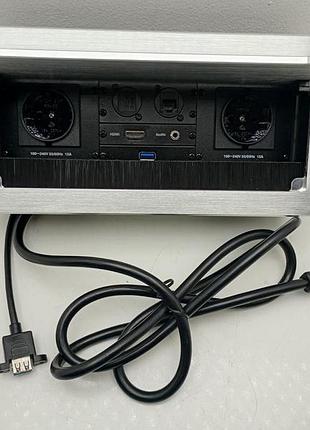 Врізна розетка в стільницю подвійна + usb + type c + hdmi + rj45 + аудіовихід euphoriajinshi z300euw (товар вживаний)