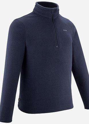 Кофта флисовая детская quechua синяя mh100 966795, темно-синий, размер (eu) - 128cm