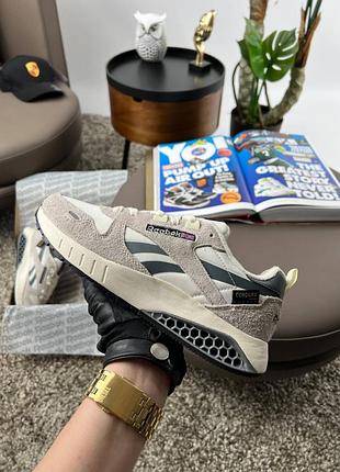 💎мужские кроссовки reebok classic leather hexalite white grey beige