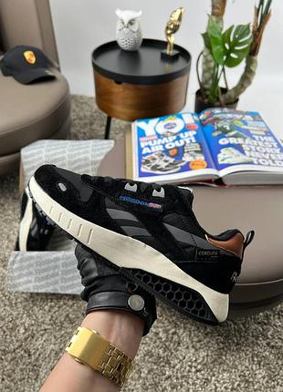 💎мужские кроссовки reebok classic leather hexalite black grey beige