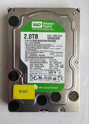 Донор hdd wd20ears 00j2gb0 h01234567 2060-701640-007 rev a