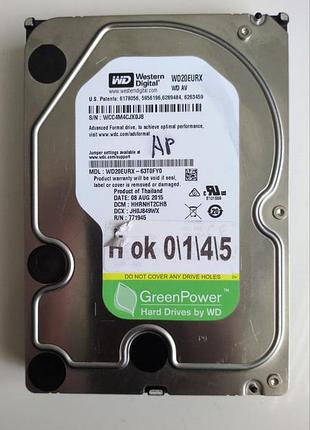 Донор hdd wd20eurx 63t0fy0 h0145 2060-771945-002 rev a