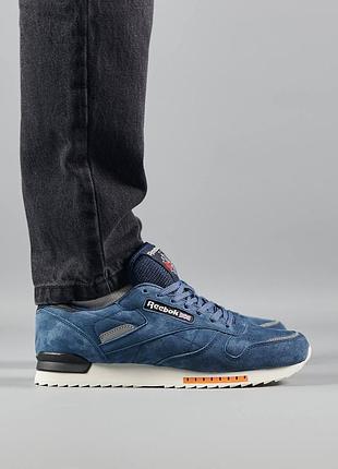 💎мужские кроссовки reebok classic m dark blue white
