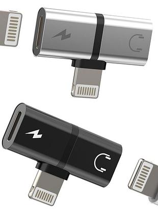Перехідник розгалужувач для iphone lightning 2‑в‑1