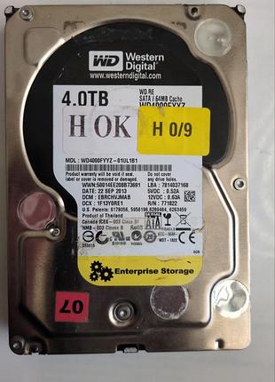 Донор hdd wd4000fyyz 01ul1b1 h0123456789 2060-771822-002 rev a