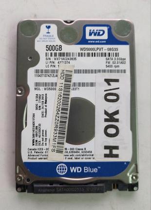 Донор hdd wd5000lpvt 08g33 h01 2060-771852-004 rev a