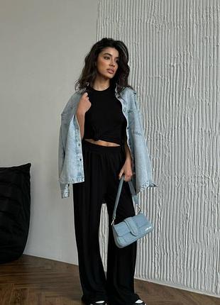 Летний женский костюм топ брюки из вискозы