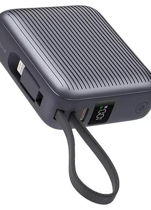 Повербанк proove moon rock 22.5w 10000mah, серый корпус, usb type-c/lightning