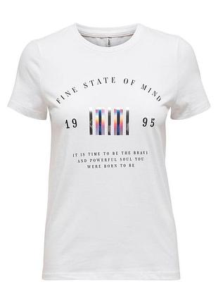 Футболка onlkita life reg s/s statement top jrs 15225849 bright white only l белый 15225849brightwhite xs