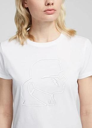 Біла жіноча футболка karl lagerfeld