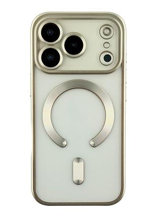 Чехол накладки tpu metallic chrome full camera magsafe для iphone 17 pro серебряный хром