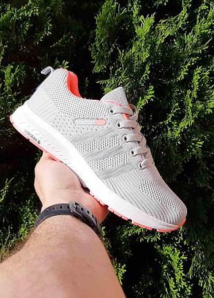 Adidas neo серые с розовым