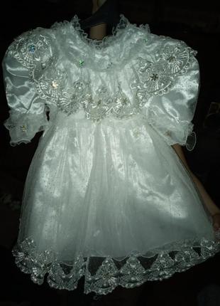 Сукня фатин,атлас,сніжинка1 фото