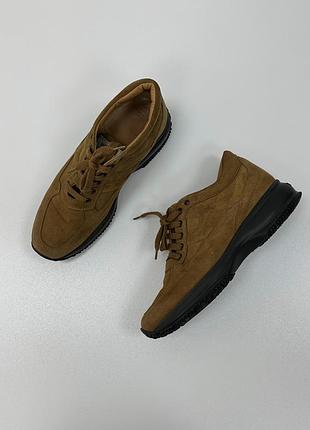 Оригінальні кросівки hogan interactive w leather suede trainers camel