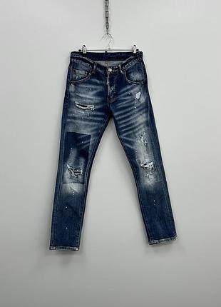Оригінальні джинси dsquared2 skater distressed jeans deep blue wash