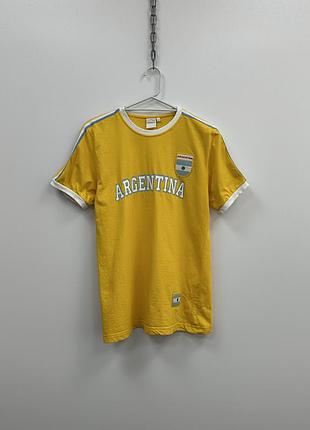 Вінтажна футболка bogner argentina #10 printed vintage t-shirt yellow