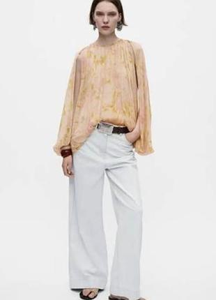 Женская рубашка (блуза) с принтом из премиальной линейки zw collection (zara woman)