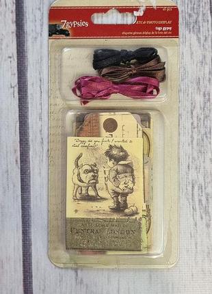 Винтажный набор тег для скрапбукинга 7gypsies, декор для скрапбукинга 7gypsies atc &amp; photo display tags gypsy