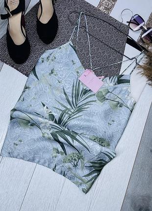 Новий сатиновий топ ted baker l топ в білизняному стилі літній топ з принтом