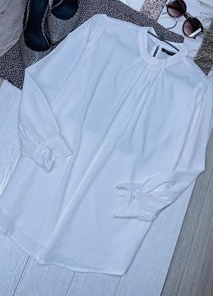 Молочно біла блуза zara m пряма блуза святкова легка блуза зара