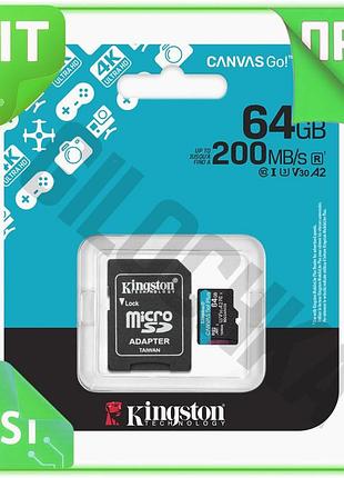 Ve карта памяти kingston canvas new version go! plus microsdhc 64gb class 10 uhs-i u3 для фото и видео n6w_ver