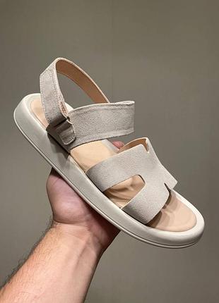 Замшеві натуральні босоніжки типу h₴ rm€s beige