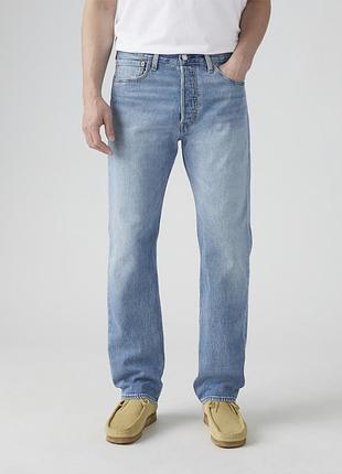 Мужские джинсы levi's 501 original 005013673 - голубой цвет, прямой крой, плотный деним, 100% хлопок. оригинал.