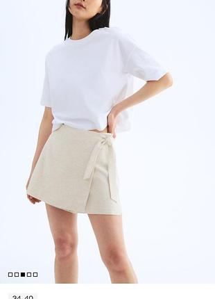 Шорти linen - blend skort спідниця шорти