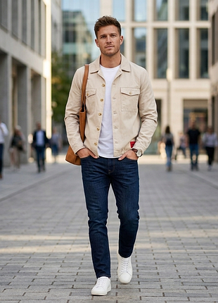 Стильная мужская куртка-рубашка (overshirt) hugo (hugo boss) размер s