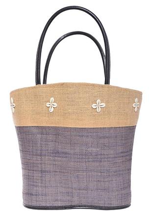 Пляжна сумка le comptoir de la plage shelly натуральна плетена з мішечком прованс стиль one size бузковий (zik0000012124)