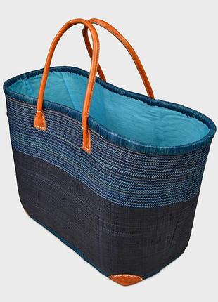 Сумка пляжна le comptoir de la plage mahabo gm велика плетена з мішечком для зав'язки брендова one size turquoise (zik0000018157)