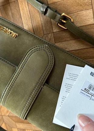 Сумка jacquemus le grand bambino оливкового цвета оригинал
