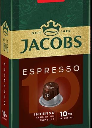 Кава в капсулах nespresso jacobs espresso intenso 10шт