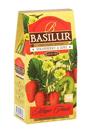 Чай черный basilur волшебные фрукты клубника и киви 100 г картон