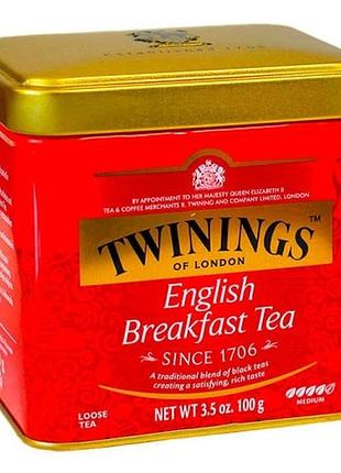 Чай twinings черный английский завтрак 100 г ж/б