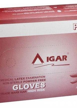 Перчатки медицинские латексные igar l синие 50 шт