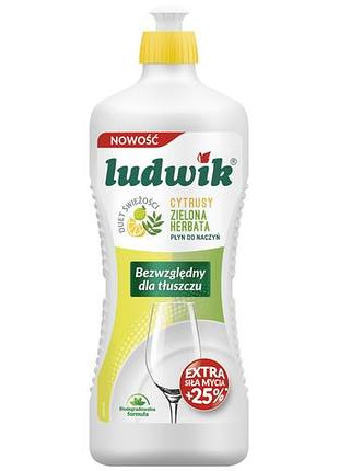 Средство для мытья посуды ludwik цитрус и зеленый чай 900 мл